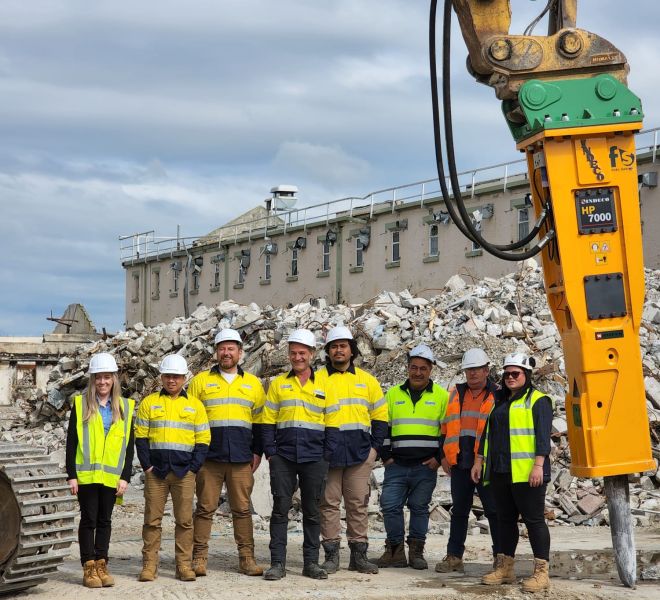Indeco HP 7000 FS in the demolition of Waikeria prison in New Zealand