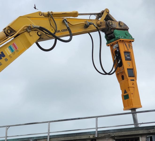 Indeco HP 7000 Fs in the demolition of Waikeria prison in New Zealand